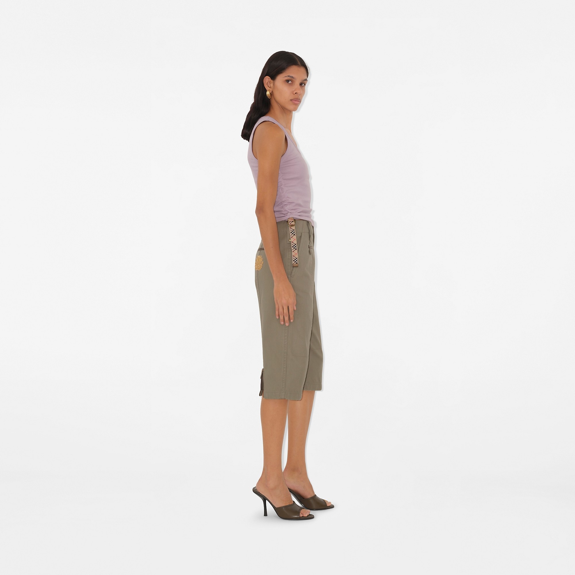 Check Trim Stretch Cotton Vest - 3