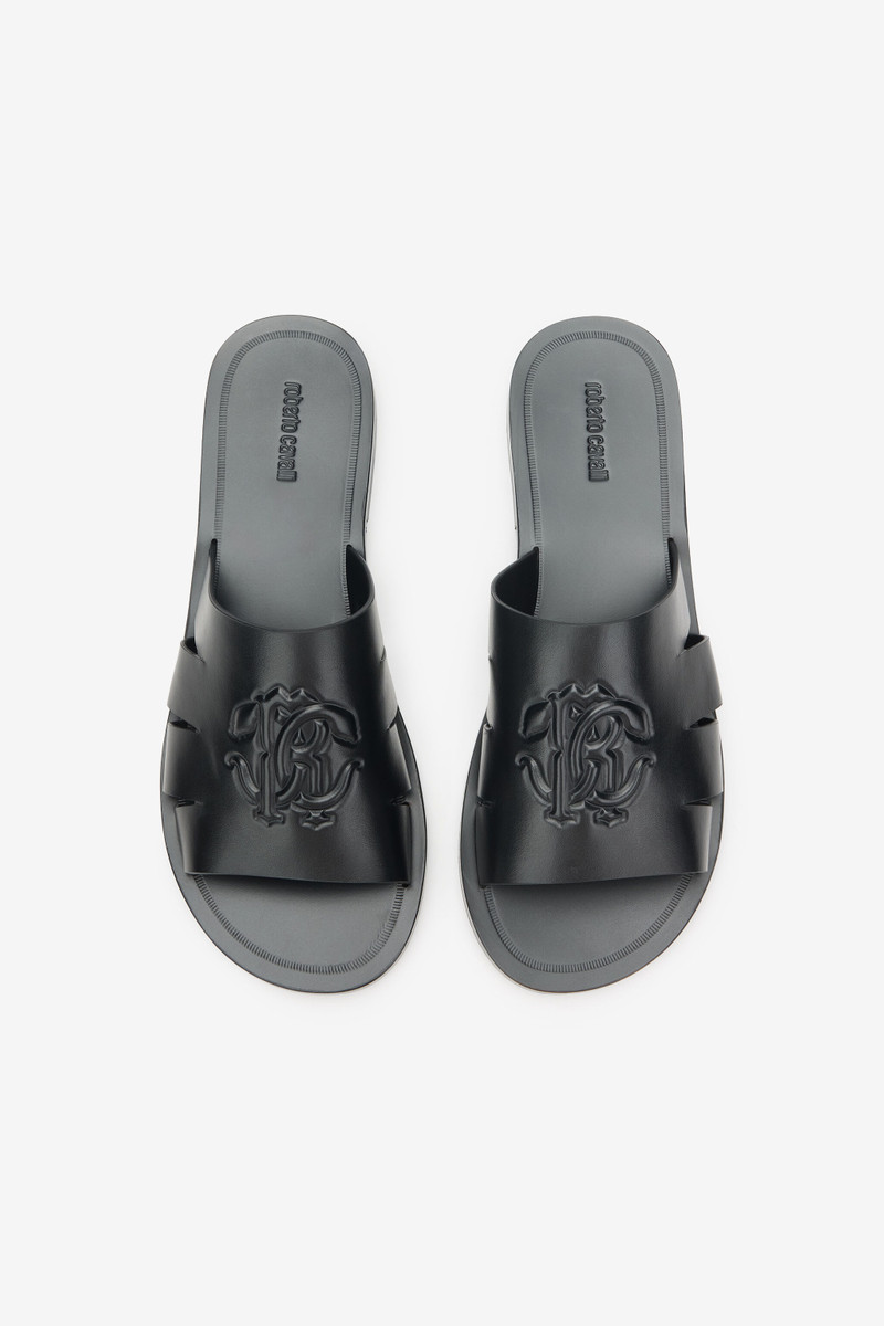 Leather Sandal with with Embossed Logo Detail 4