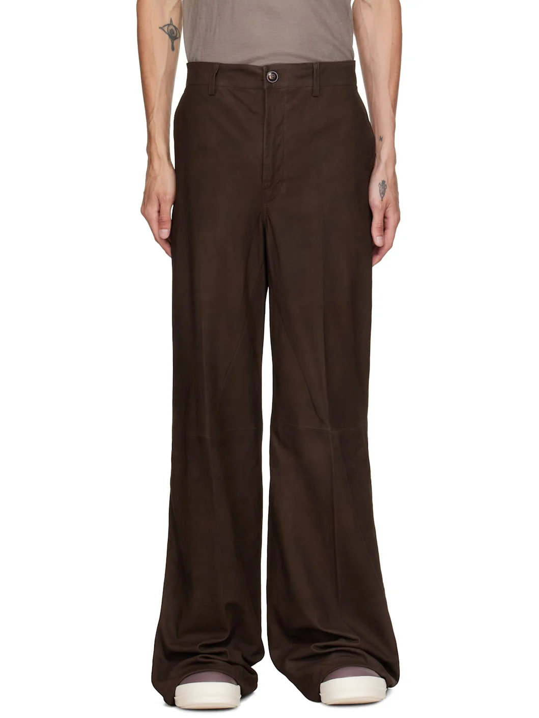 Brown Leather Work Pants - 1