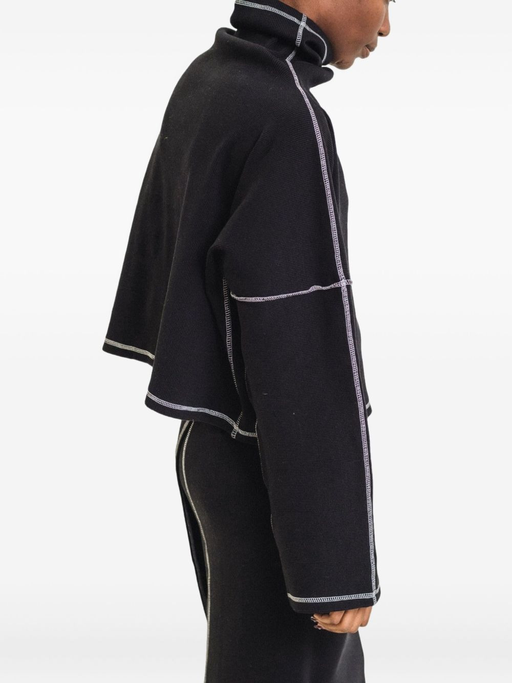 Camer contrast-stitch turtleneck top - 2