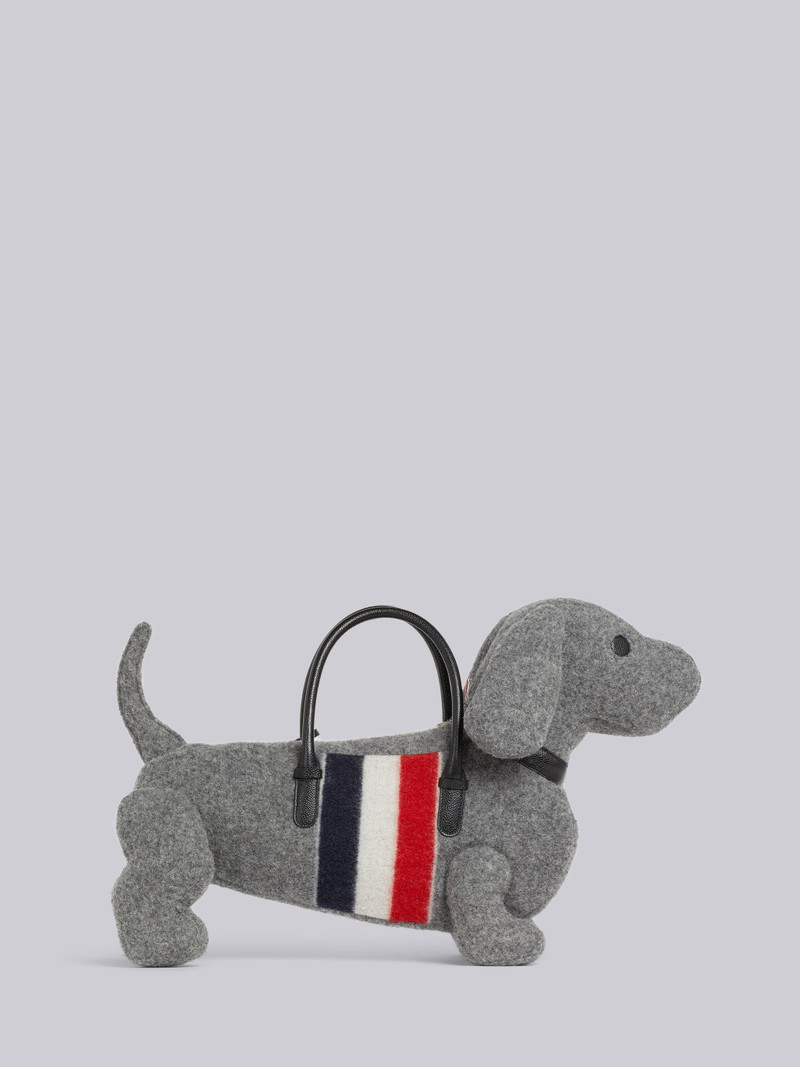 Medium Grey Boiled Wool Stripe Hector Bag 4