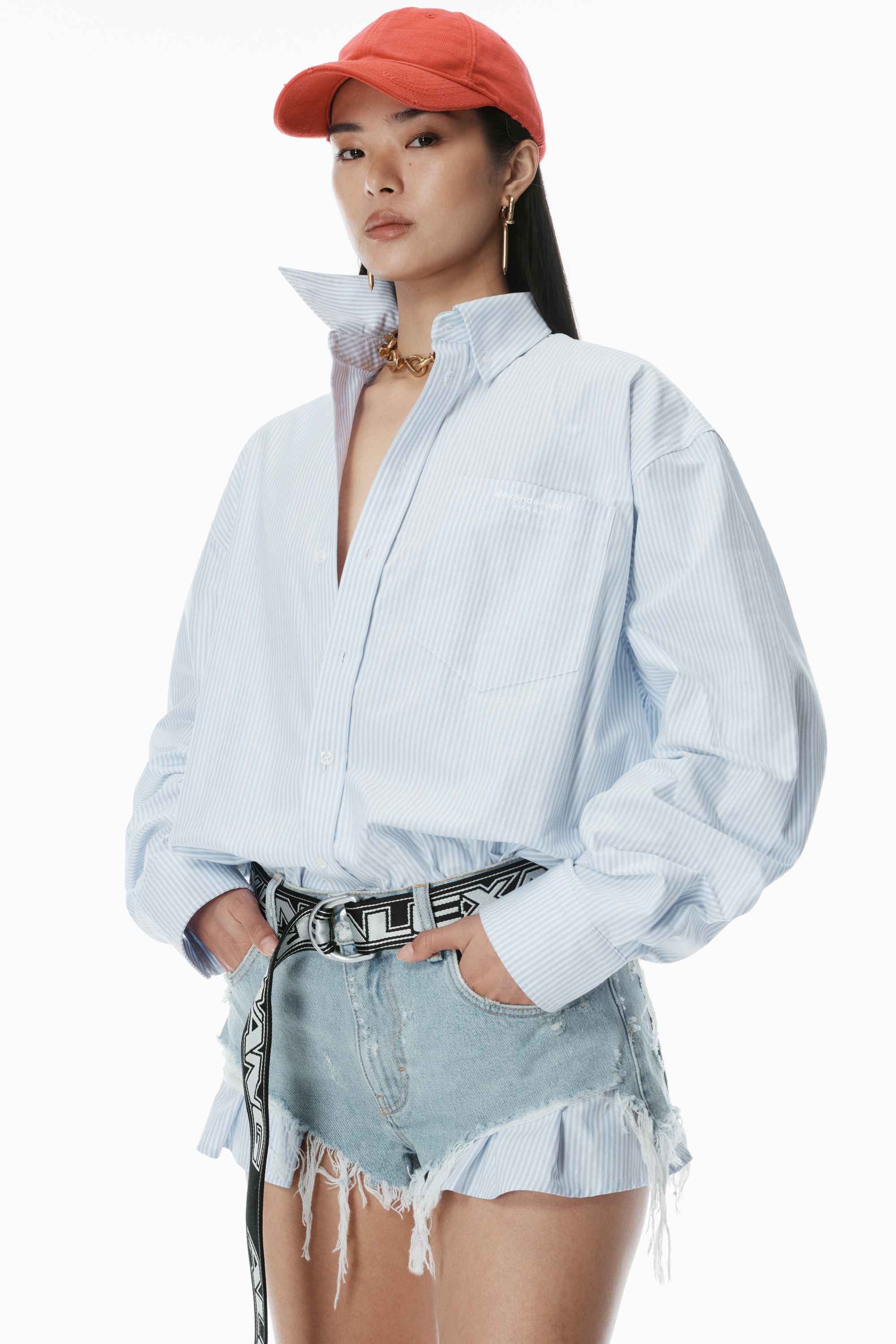Pre-Styled Shirt & Denim Short Romper - 3