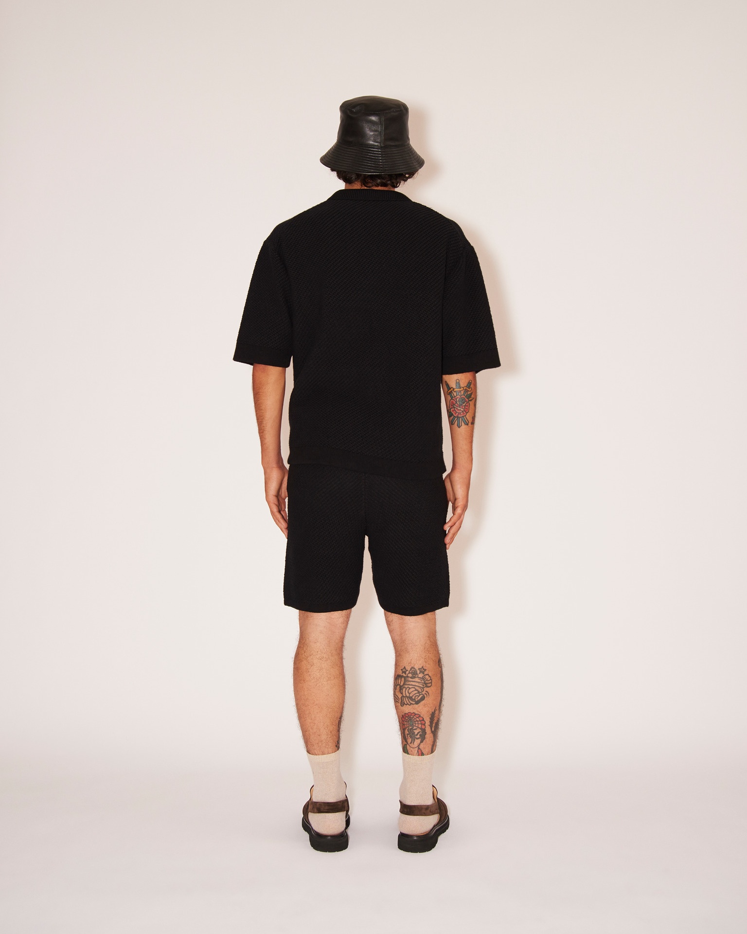 TALLIS - Cotton-tweed textured shirt - Black - 4