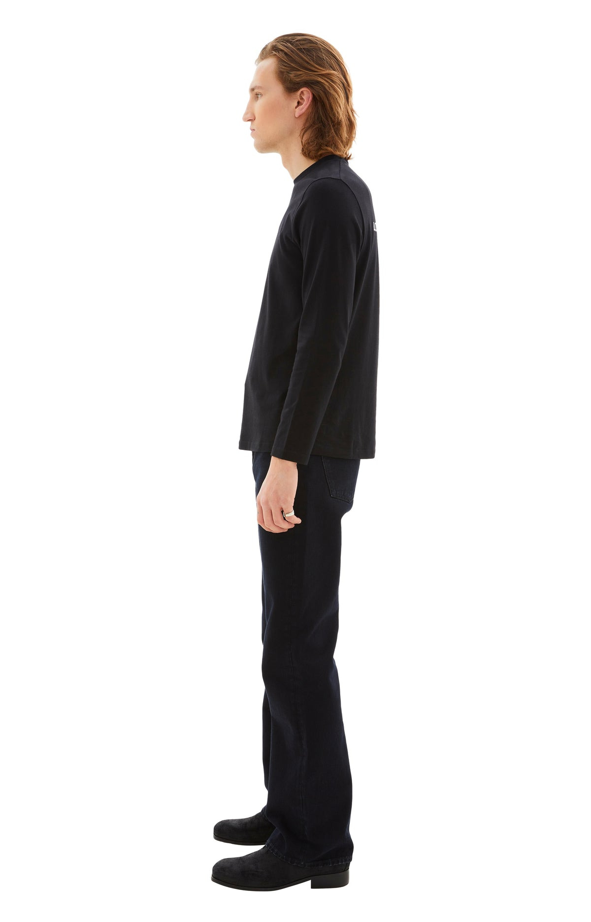LONG SLEEVED T-SHIRT W/PRINT (BLACK) - 2
