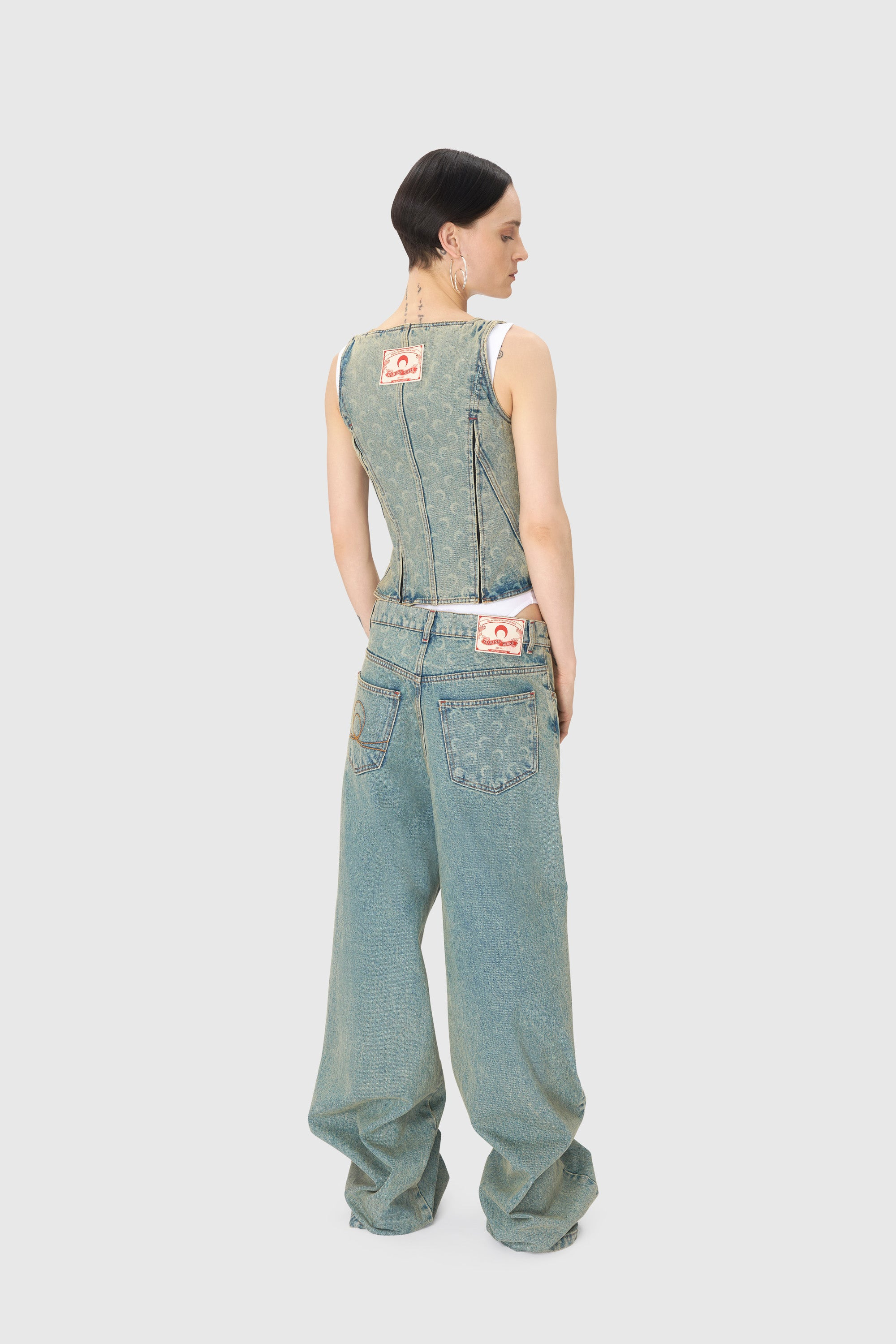 Moon Laser Denim Corset Top - 4