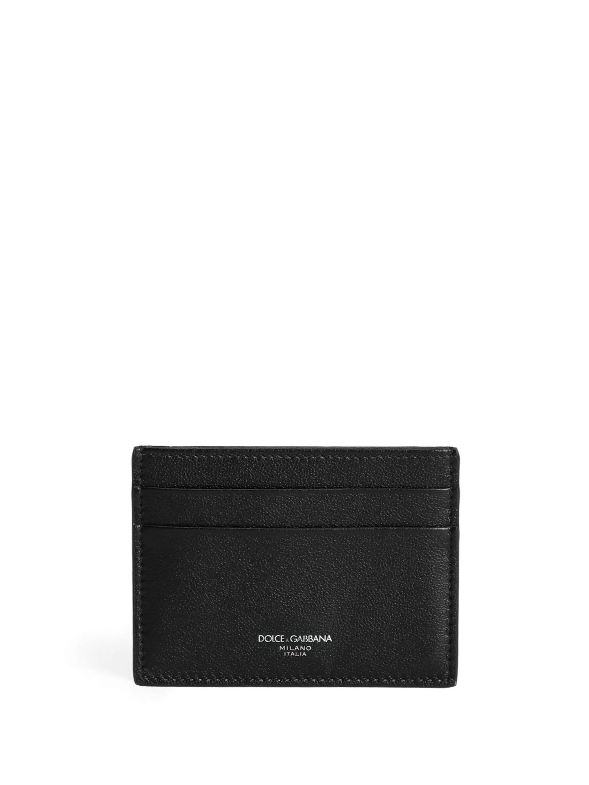 logo-print leather cardholder - 1