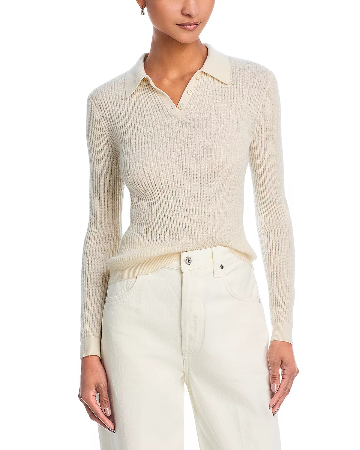 Cashmere Polo Neck Sweater - 1