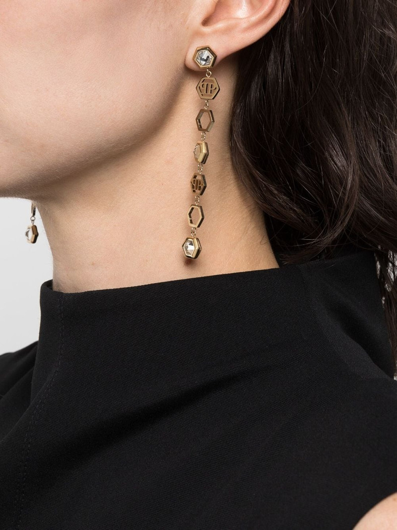 PHILIPP PLEIN Hexagon Lux drop earrings outlook