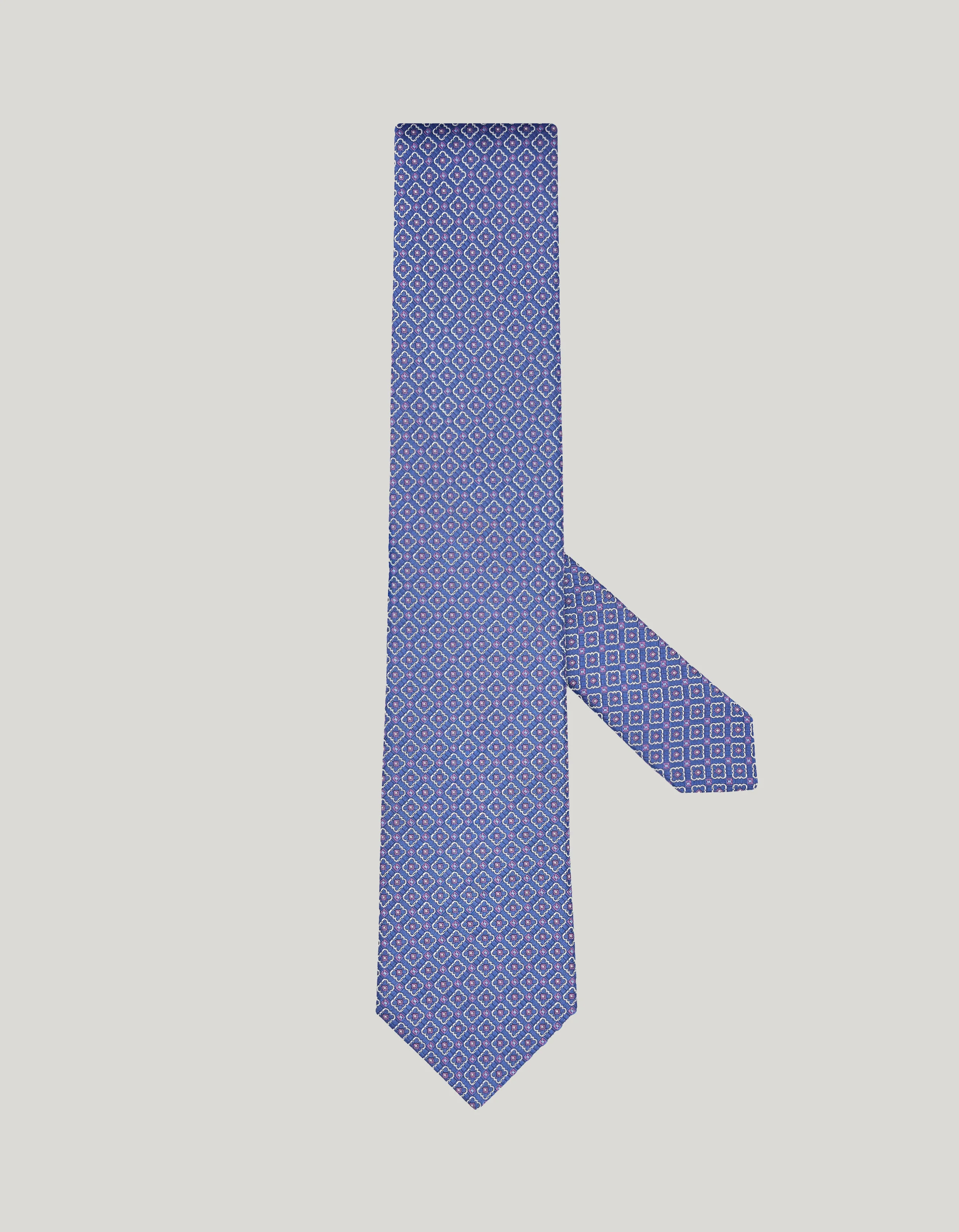 LIGHT BLUE SILK TIE, PATTERNED MOTIF - 1
