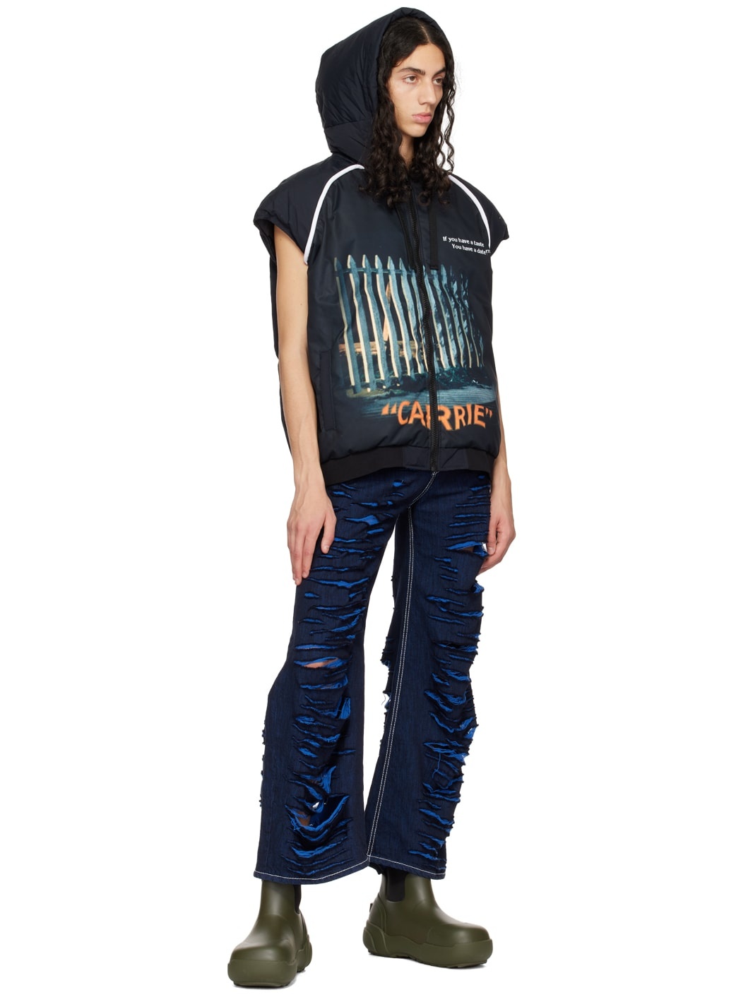 Black 'Carrie' Gate Printed Vest - 4