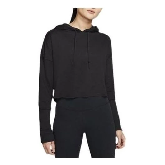 (WMNS) Nike Yoga Luxe Crop Training Hoodie 'Black' CJ3815-010 - 1