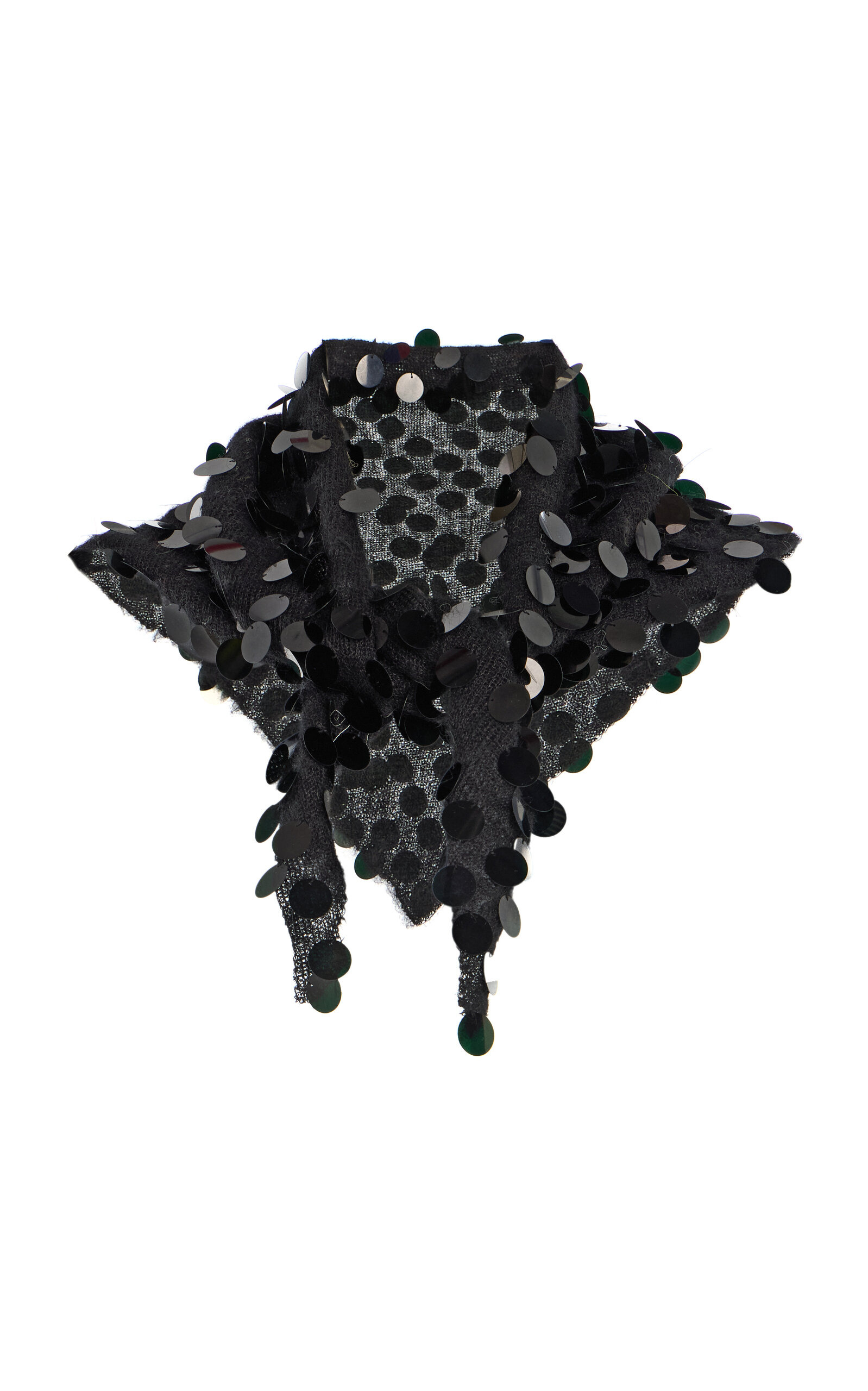 Kinga Sequined Mohair-Blend Scarf black - 3