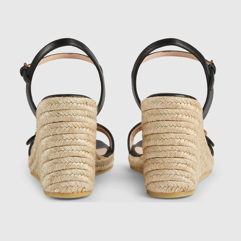 GUCCI Women's leather platform espadrille outlook