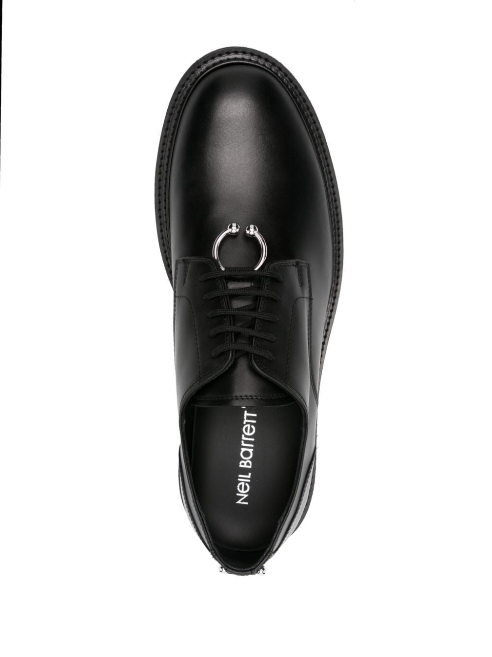 ring-hardware detailing leather derby shoes - 4
