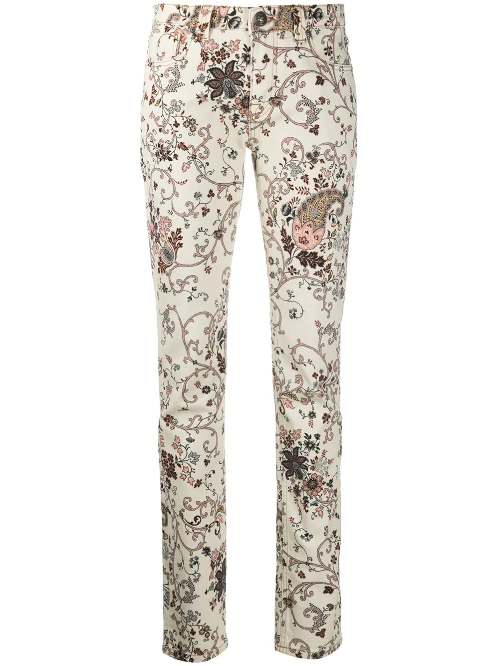 paisley-print straight-leg jeans - 1