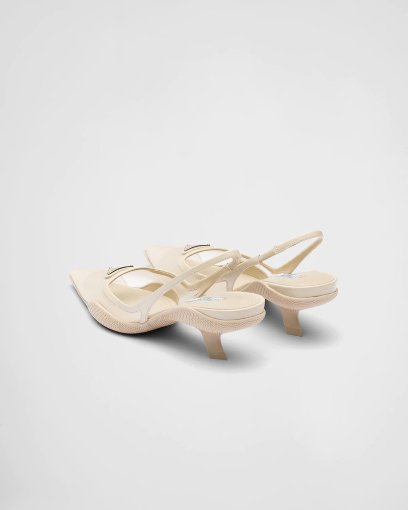 Mesh fabric slingback pumps 5