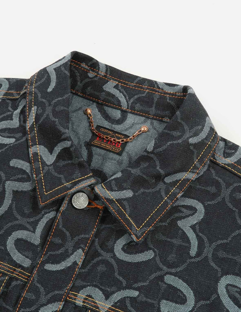 ALLOVER SEAGULL AND KAMON JACQUARD RELAX FIT DENIM JACKET 8