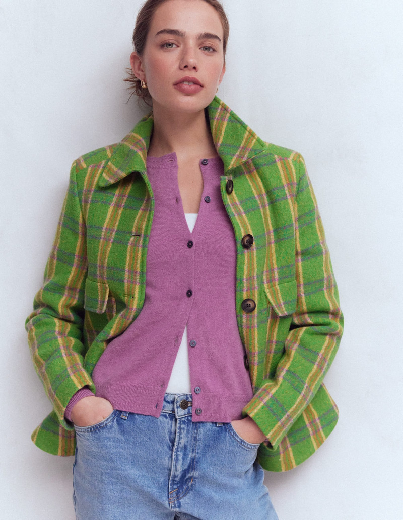 Eva Cashmere Crew Cardigan-Clover Purple 3