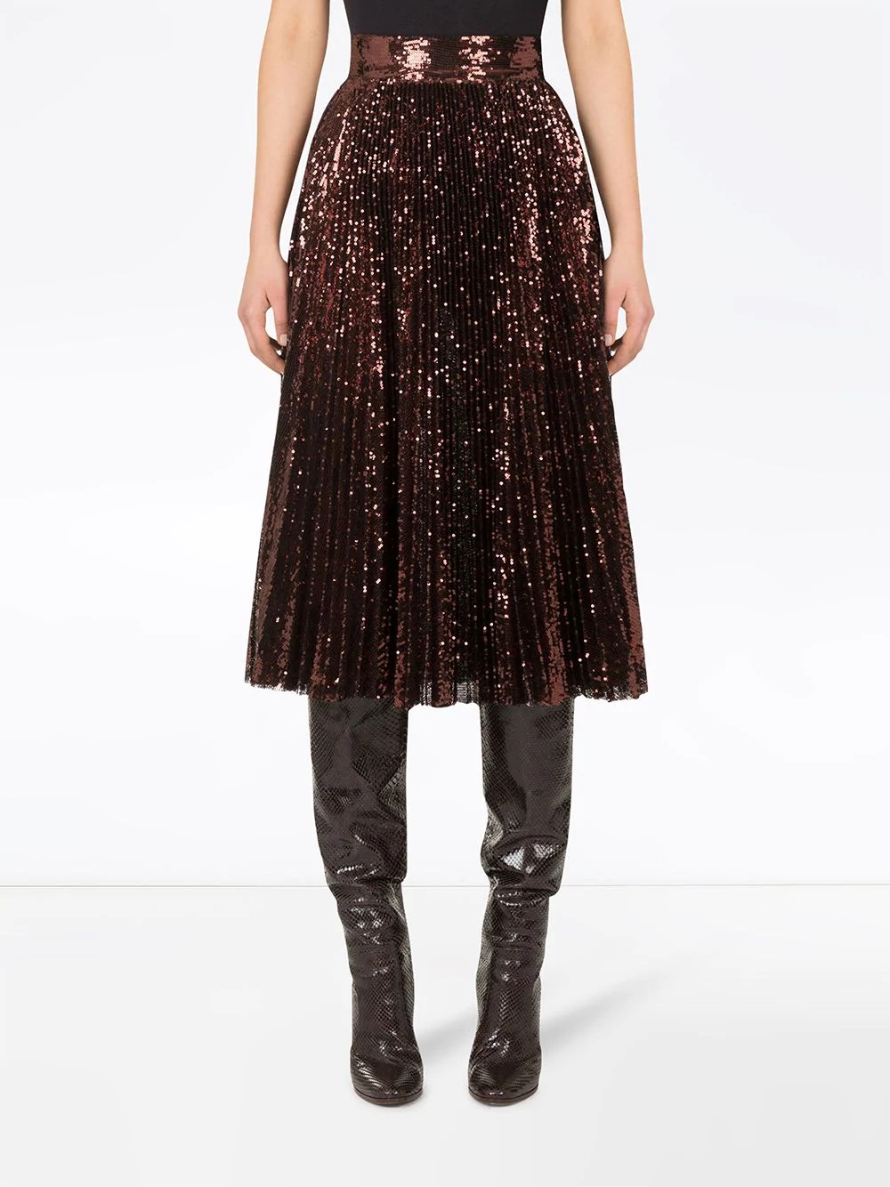 sequin midi plissé skirt - 3