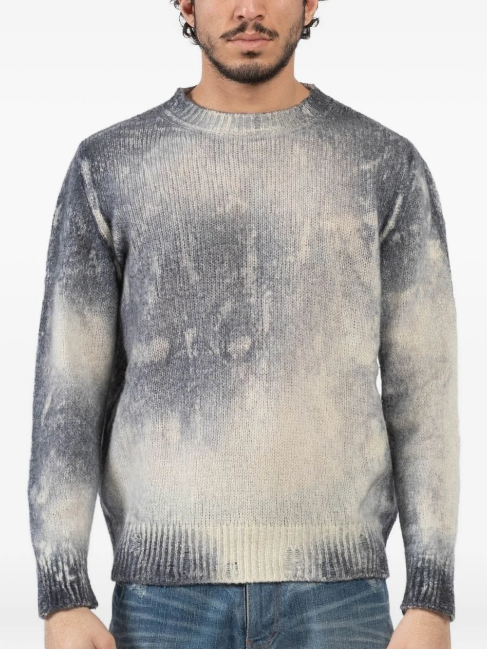 ombre-effect crew-neck sweater - 1