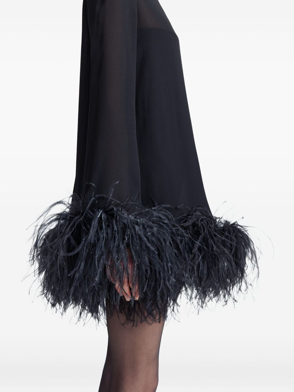 Hodi feather-trim mini dress - 5