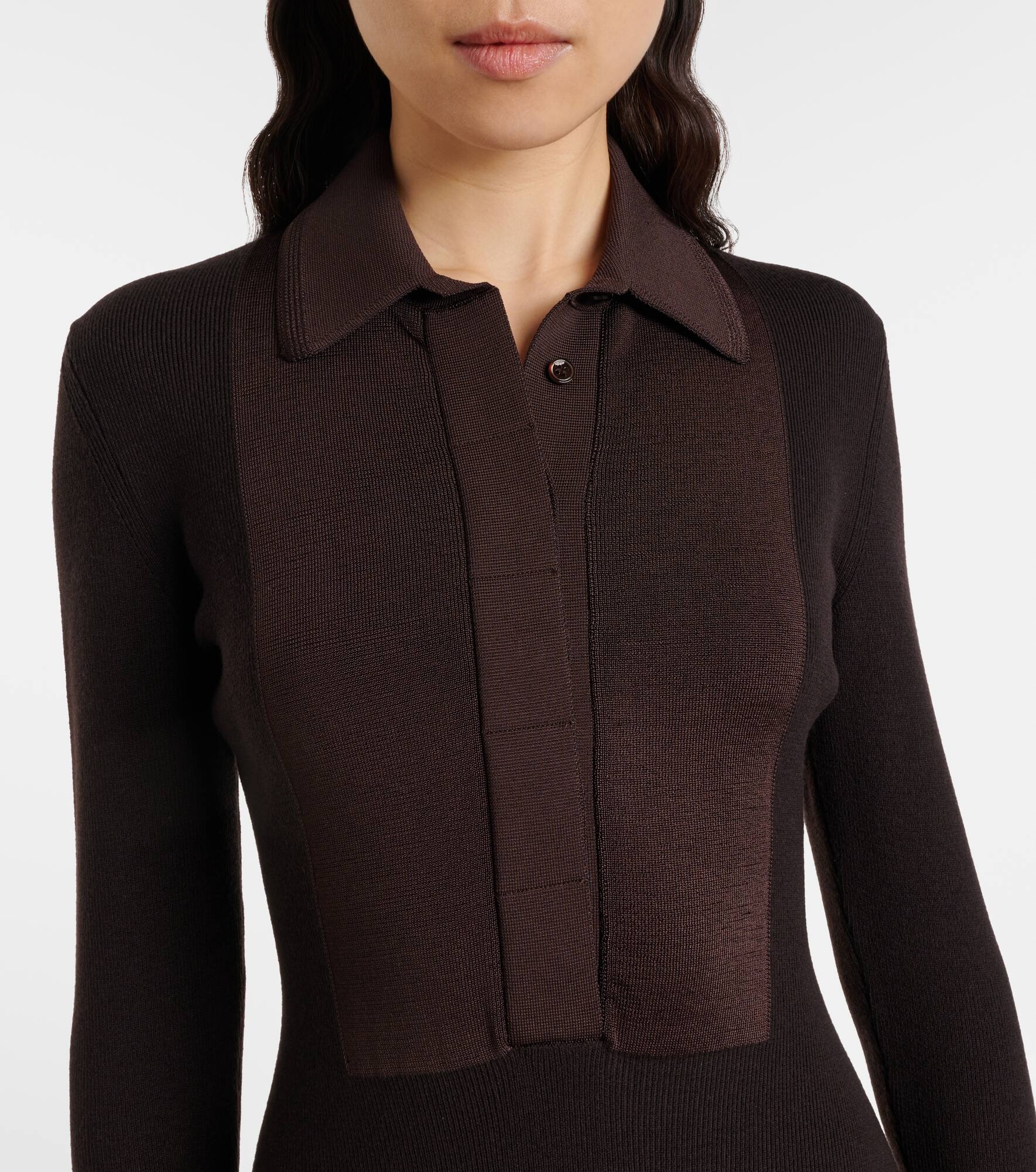 Turtleneck knitted wool-blend dress - 4