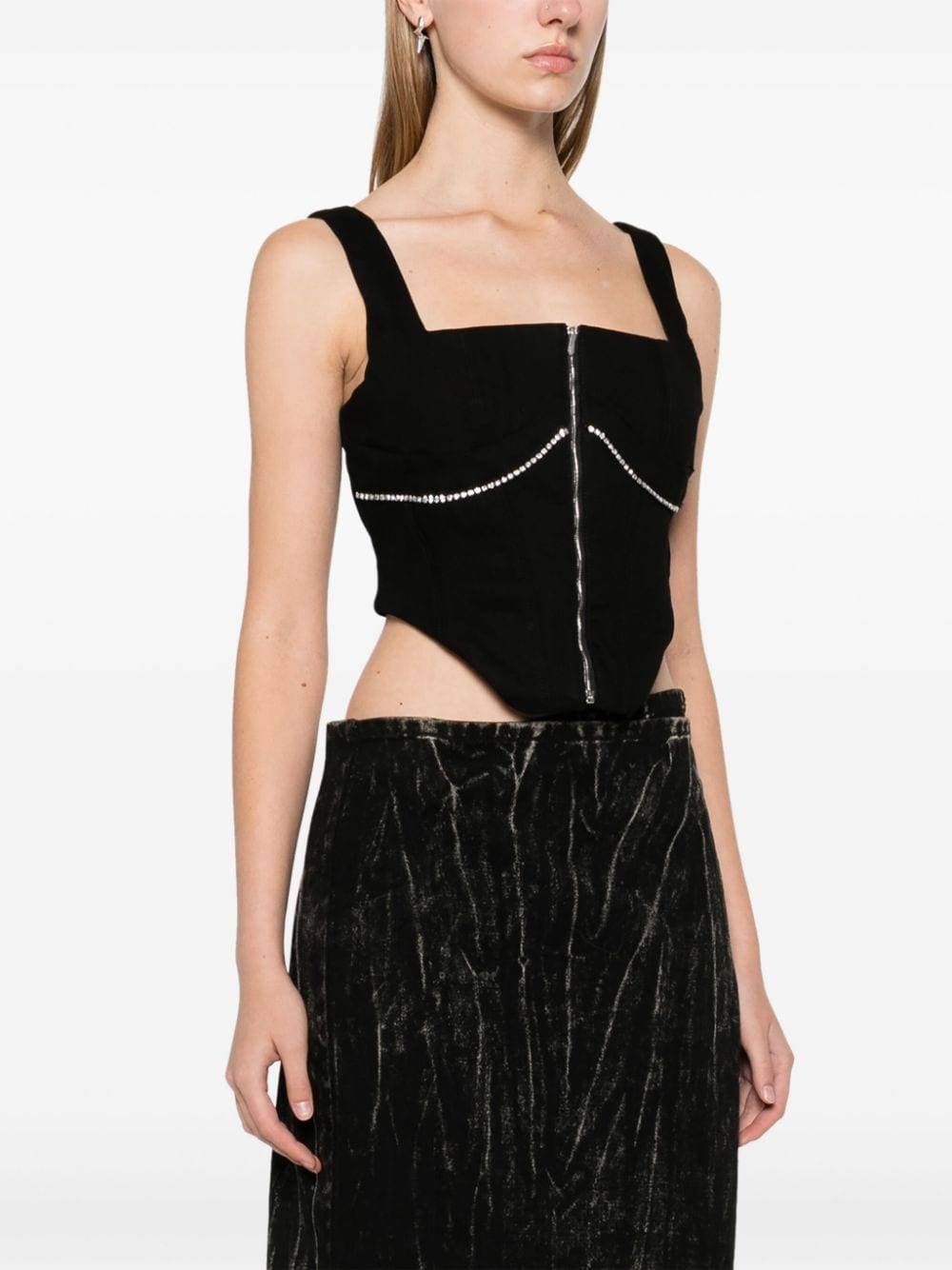 crystal-embellished corset top - 3