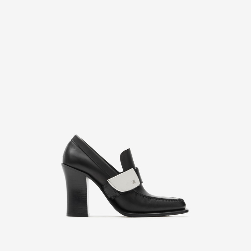 Leather London Shield Heeled Loafers 1