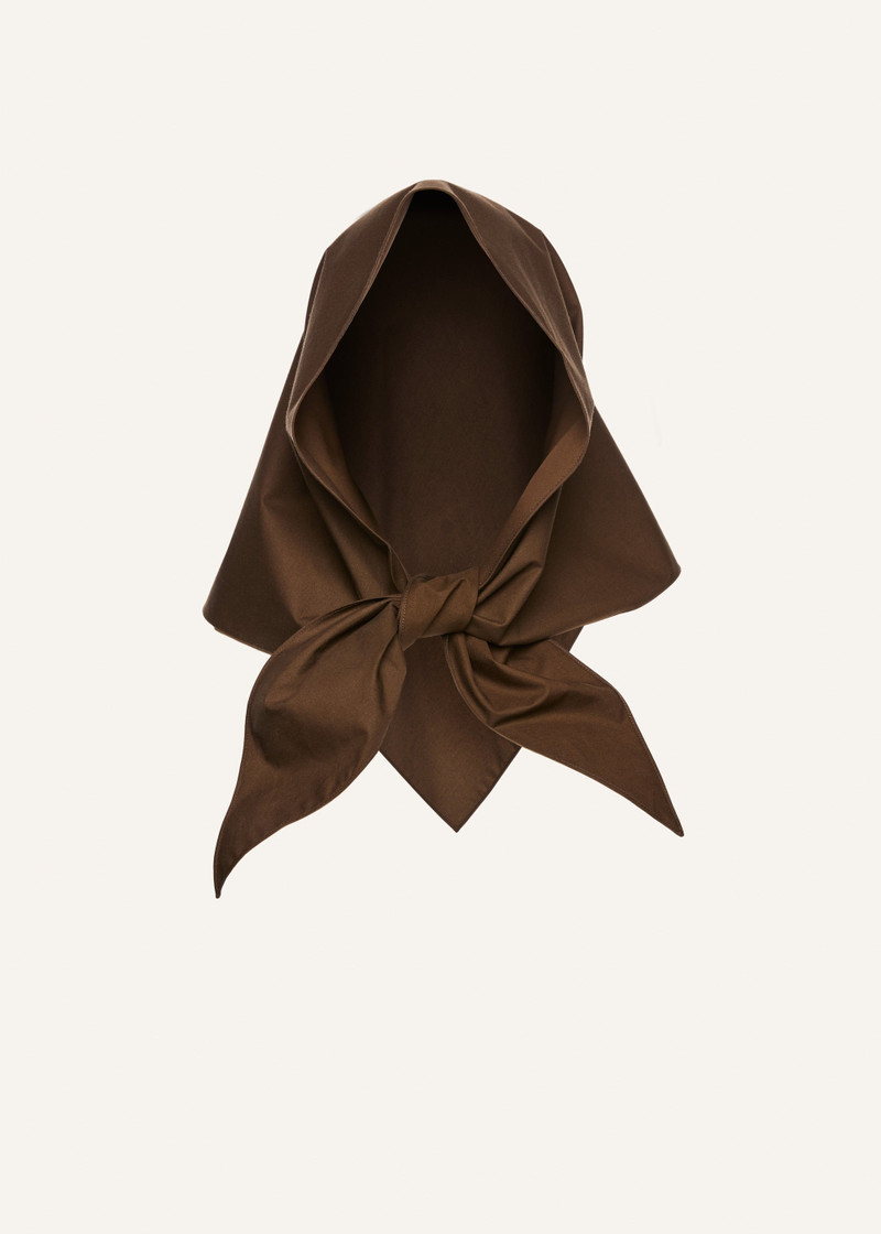 Cotton head scarf in dark brown 1