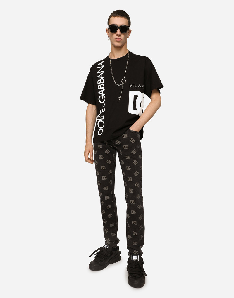 Dolce & Gabbana Skinny stretch jacquard jeans with DG Monogram design outlook