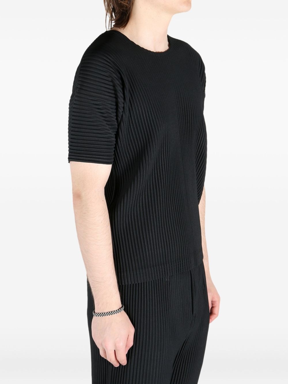plissé-effect T-shirt - 4