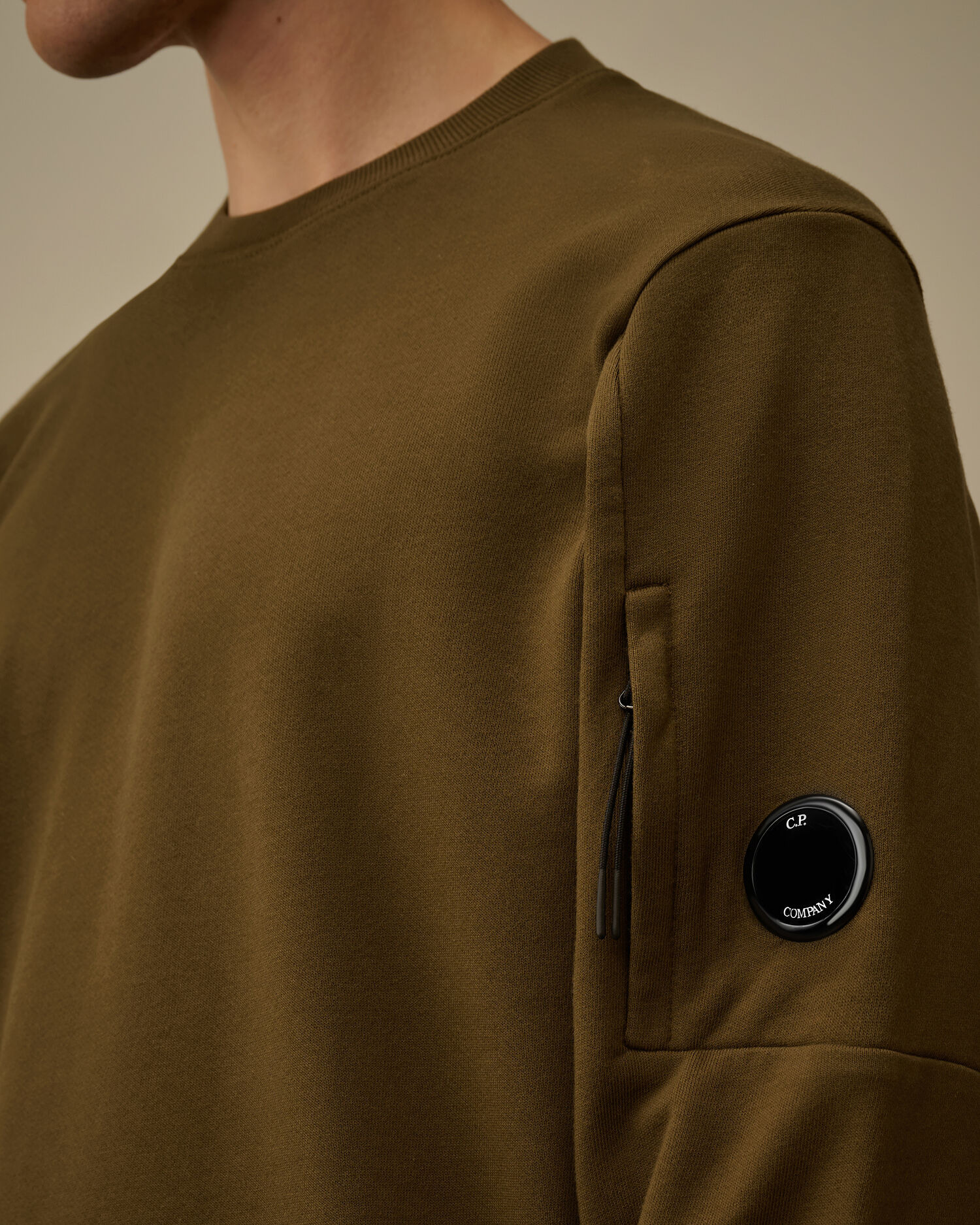 Diagonal Raised Fleece Crewneck Lens Sweatshirt - 4