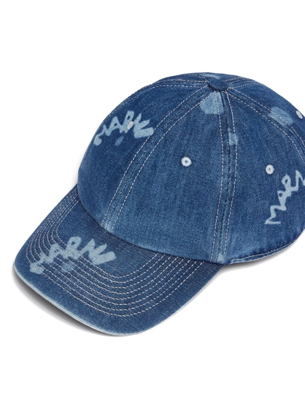 logo-print denim baseball cap - 3