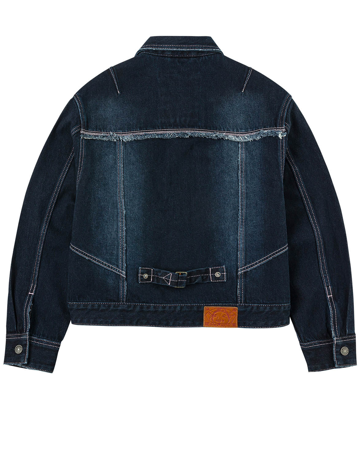 Seagull Appliqué Embroidery Loose Fit Washed Denim Jacket - 2