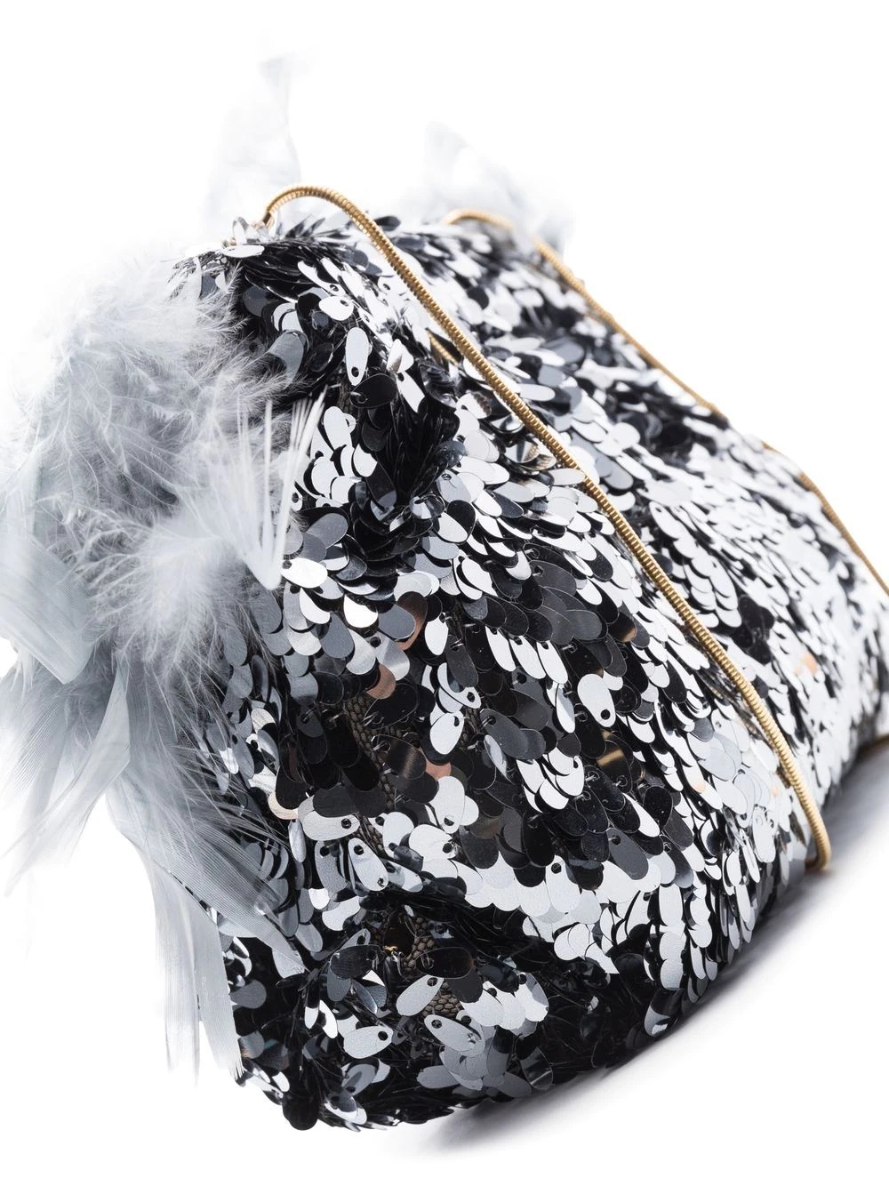 Liquirizia Ballerina sequin feather-trim bag - 5