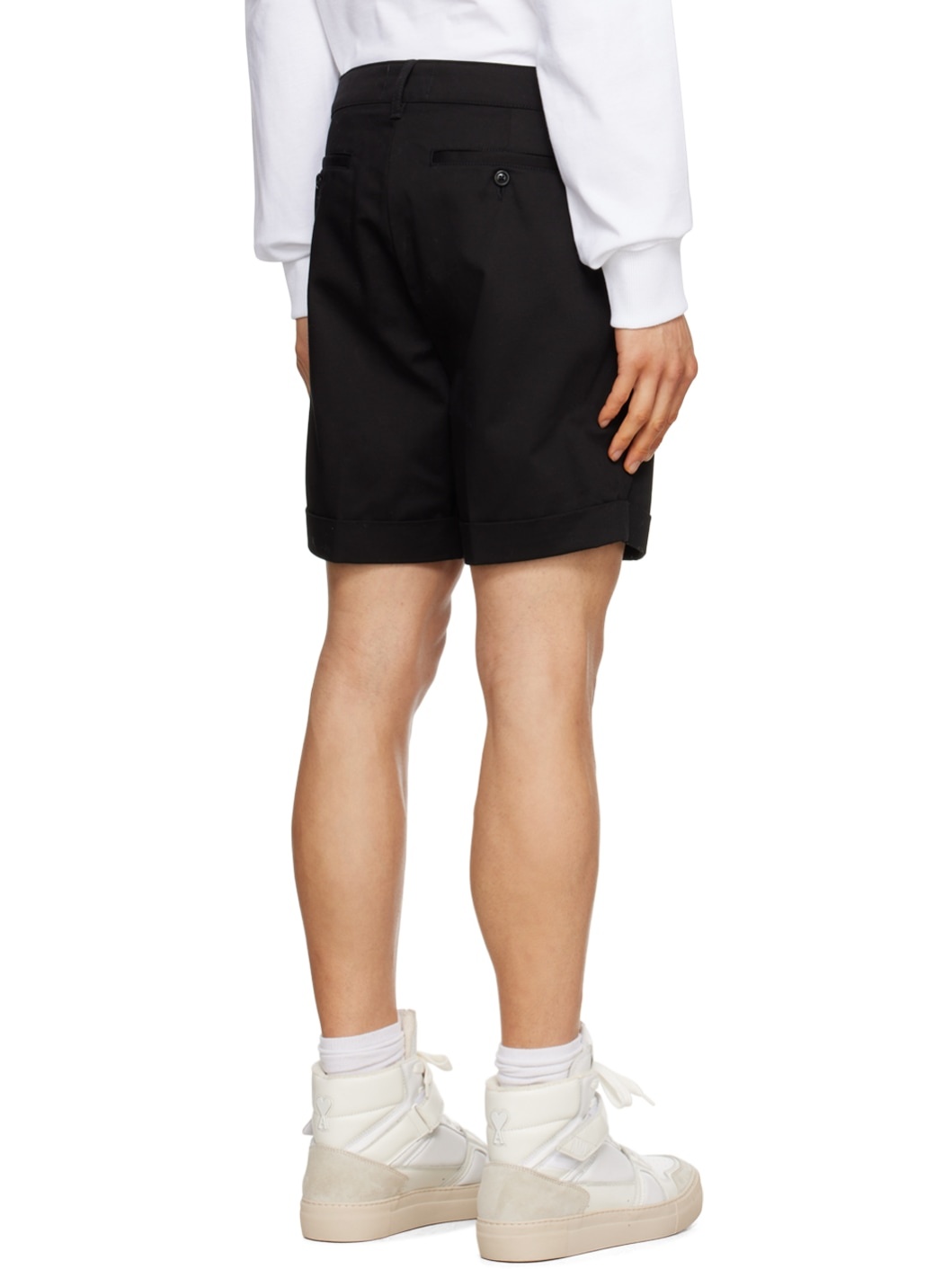 Black Rolled Shorts - 3