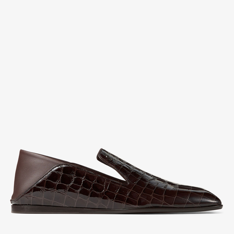 Eliot Slipper Sambuco Croc-embossed Leather Slippers 1