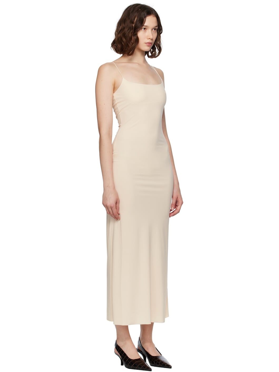 Beige Slip Maxi Dress - 2