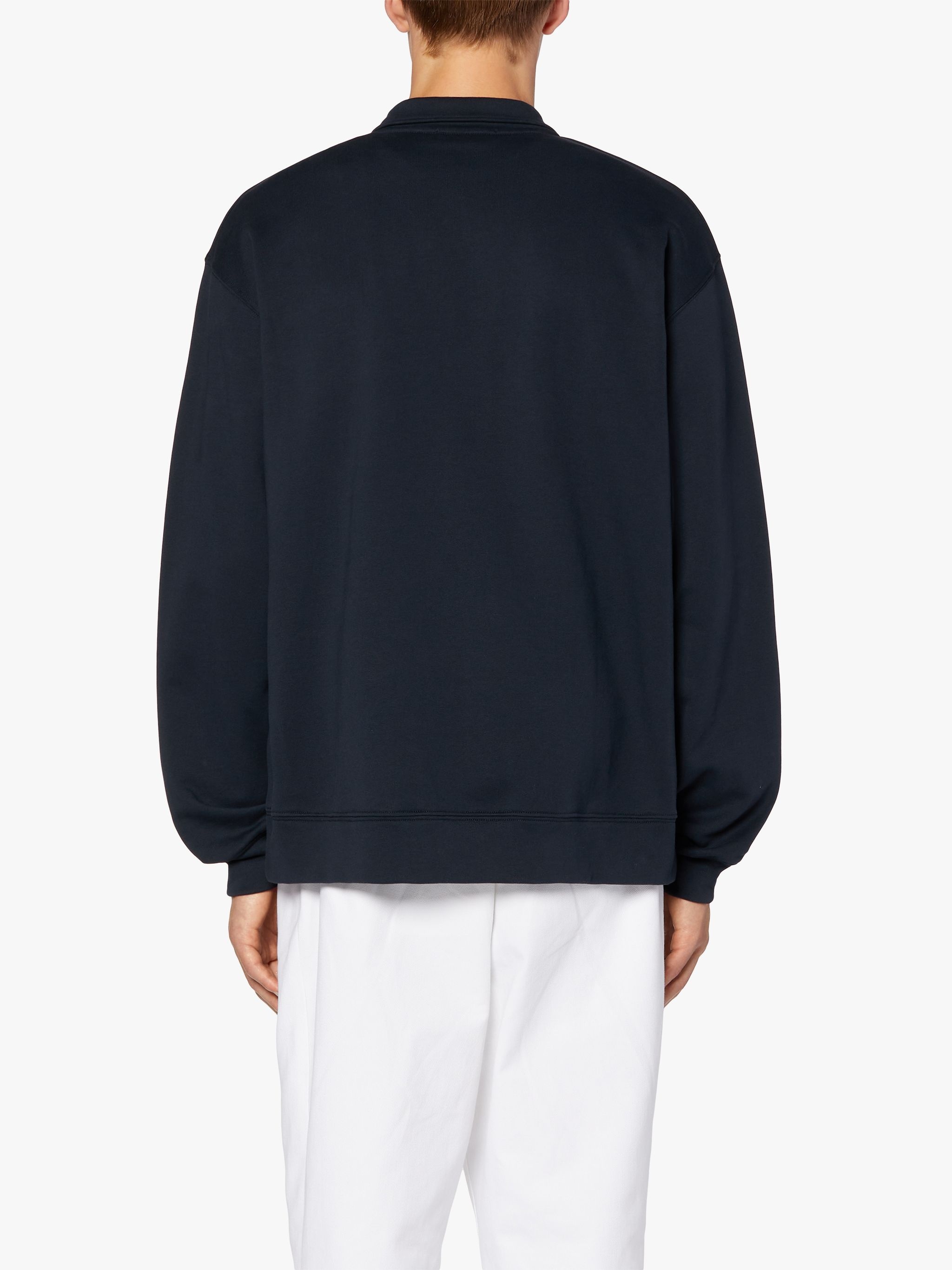 NAVY COTTON ZIP FRONT SWEATSHIRT | GJM-200 - 4