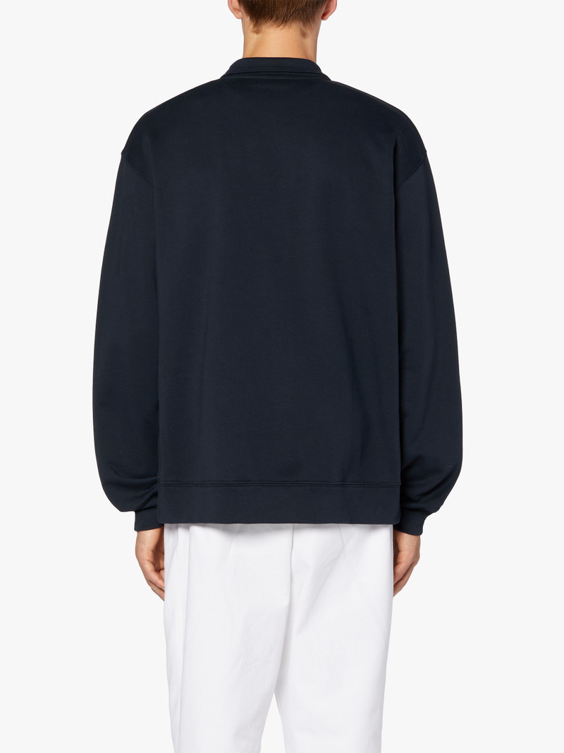 NAVY COTTON ZIP FRONT SWEATSHIRT | GJM-200 4