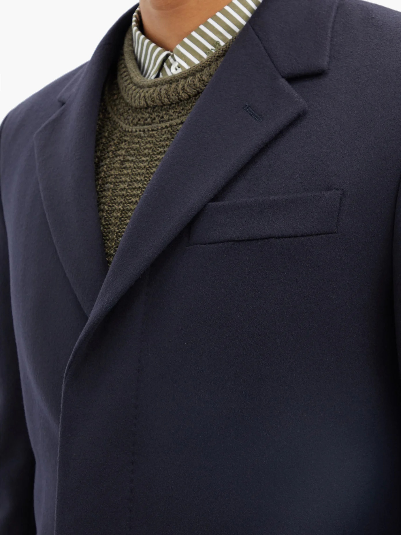 Single-breasted wool-blend overcoat - 4