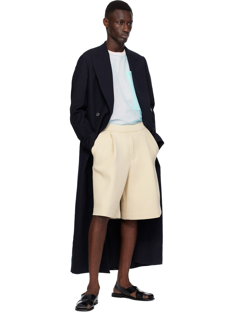 Dries Van Noten Beige Cotton Neoprene Shorts outlook