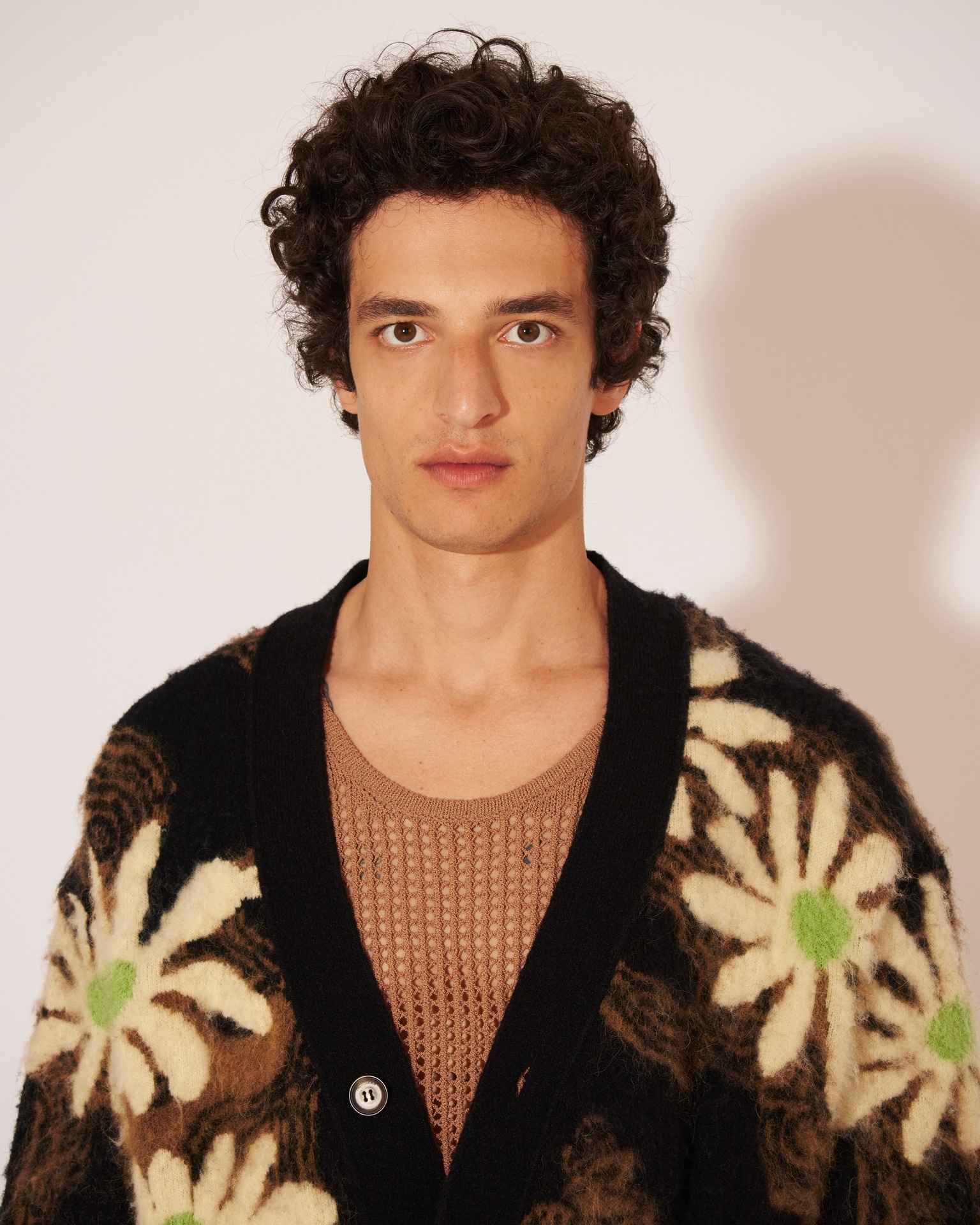 TAIKI - Brushed alpaca floral cardigan - Black - 6