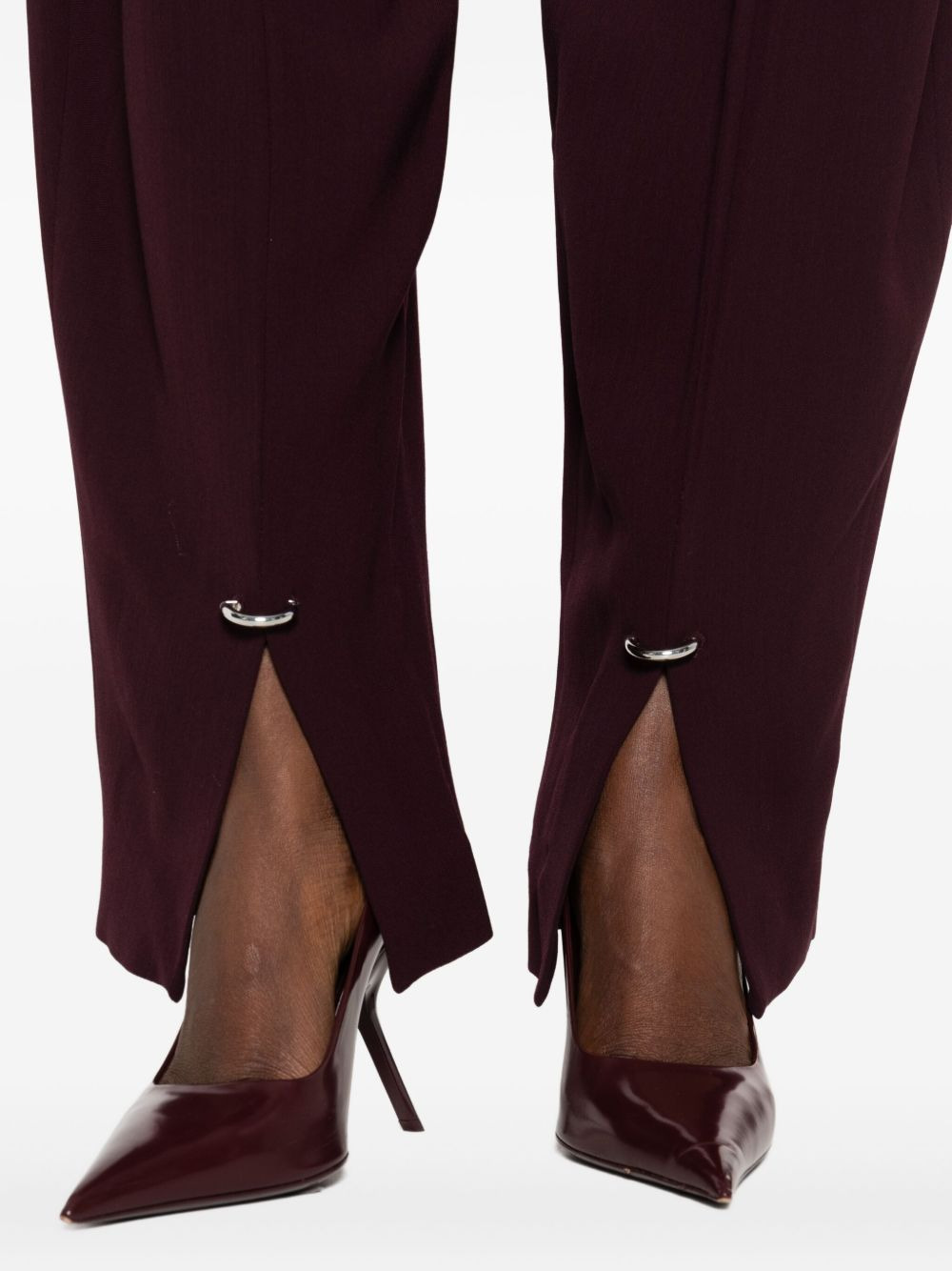 pleated split-hem trousers - 5