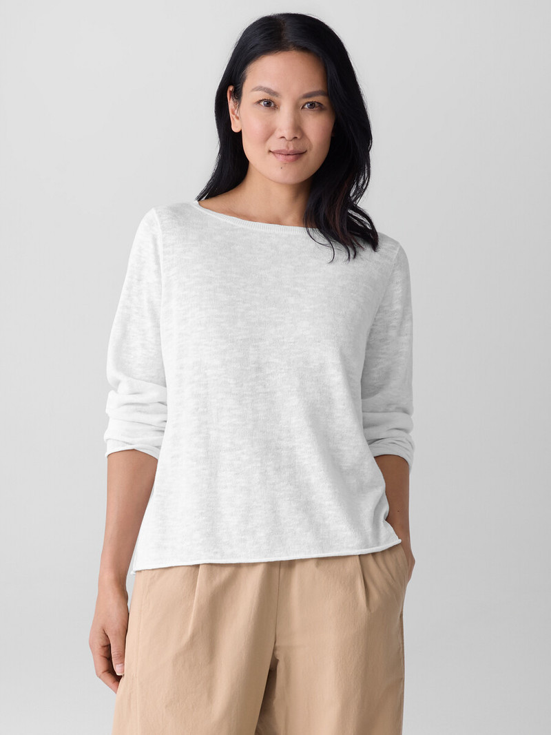 Organic Linen Cotton Slub Bateau Neck Top 3