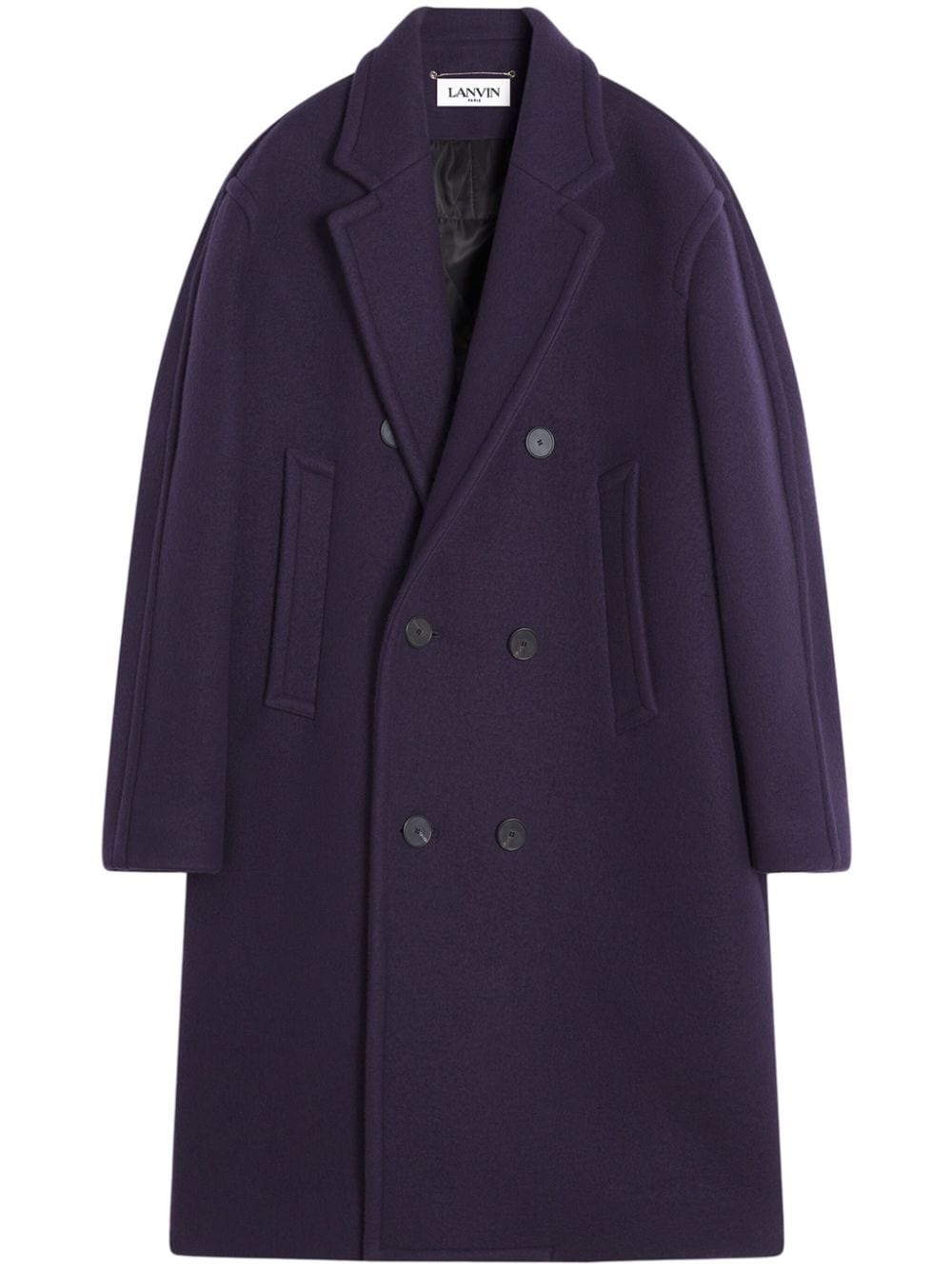 double-breasted wool coat - 1