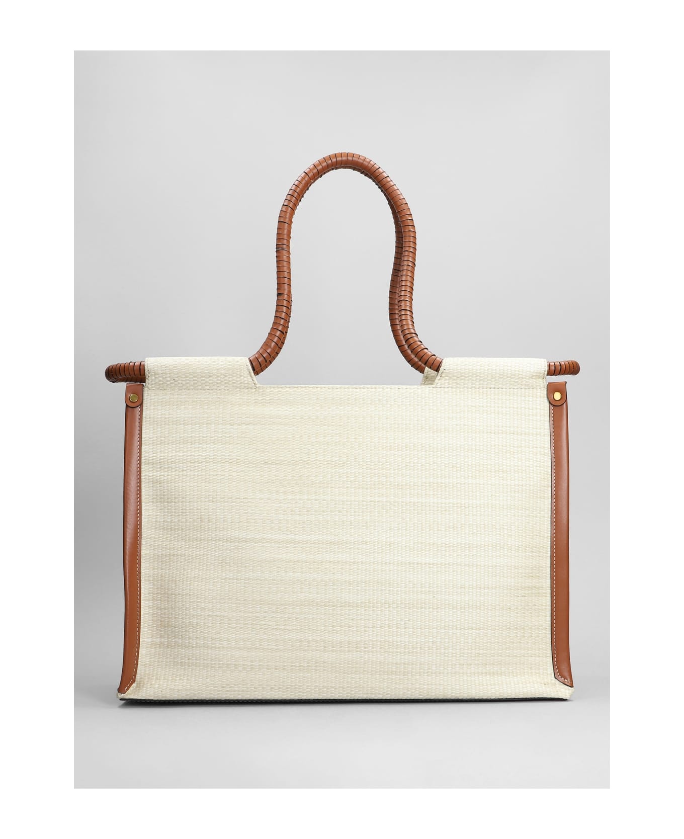 Toledo Small Tote In Beige Cotton - 3