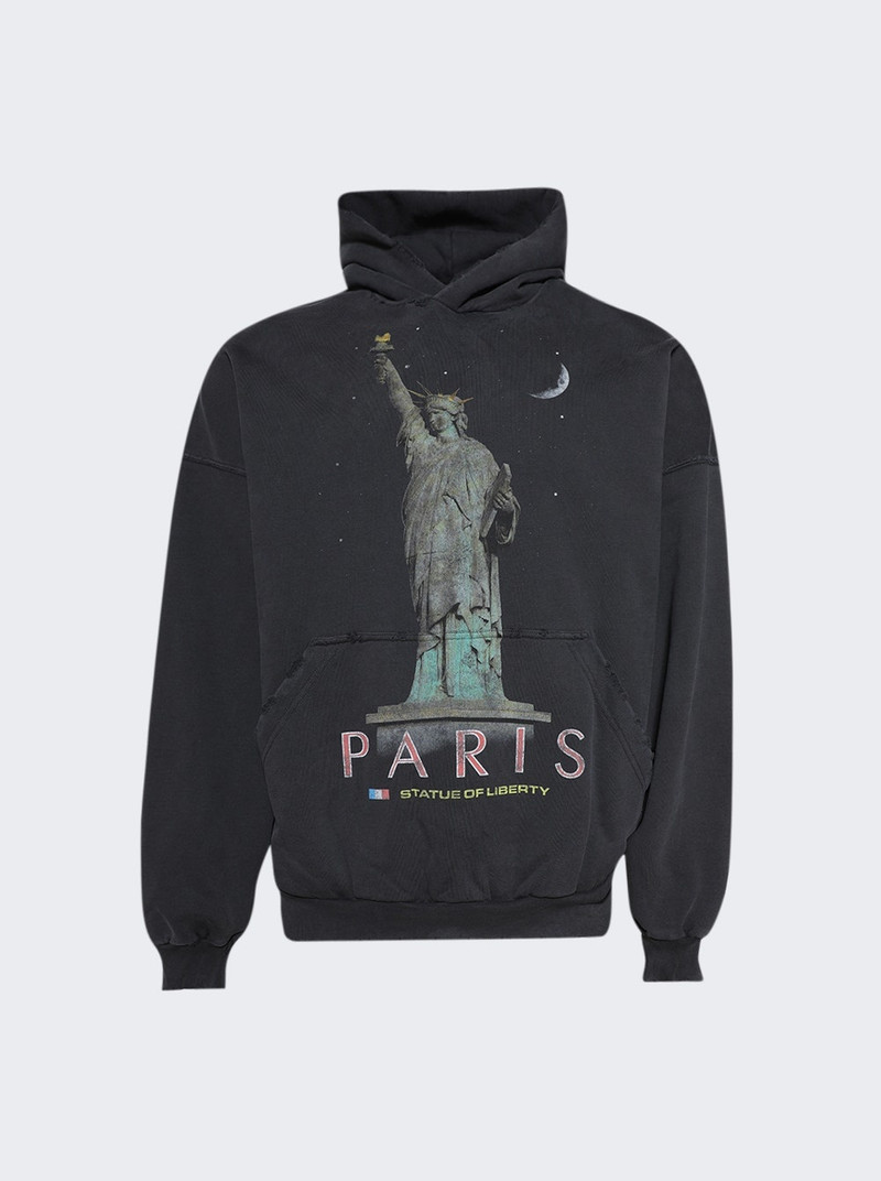 Paris Liberty Oversized Hoodie Faded Black - 1