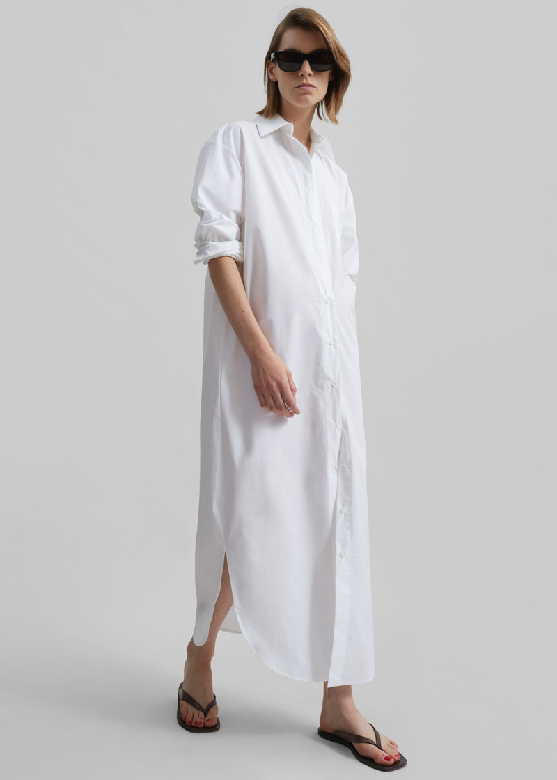 Helena Shirt Dress - White 3