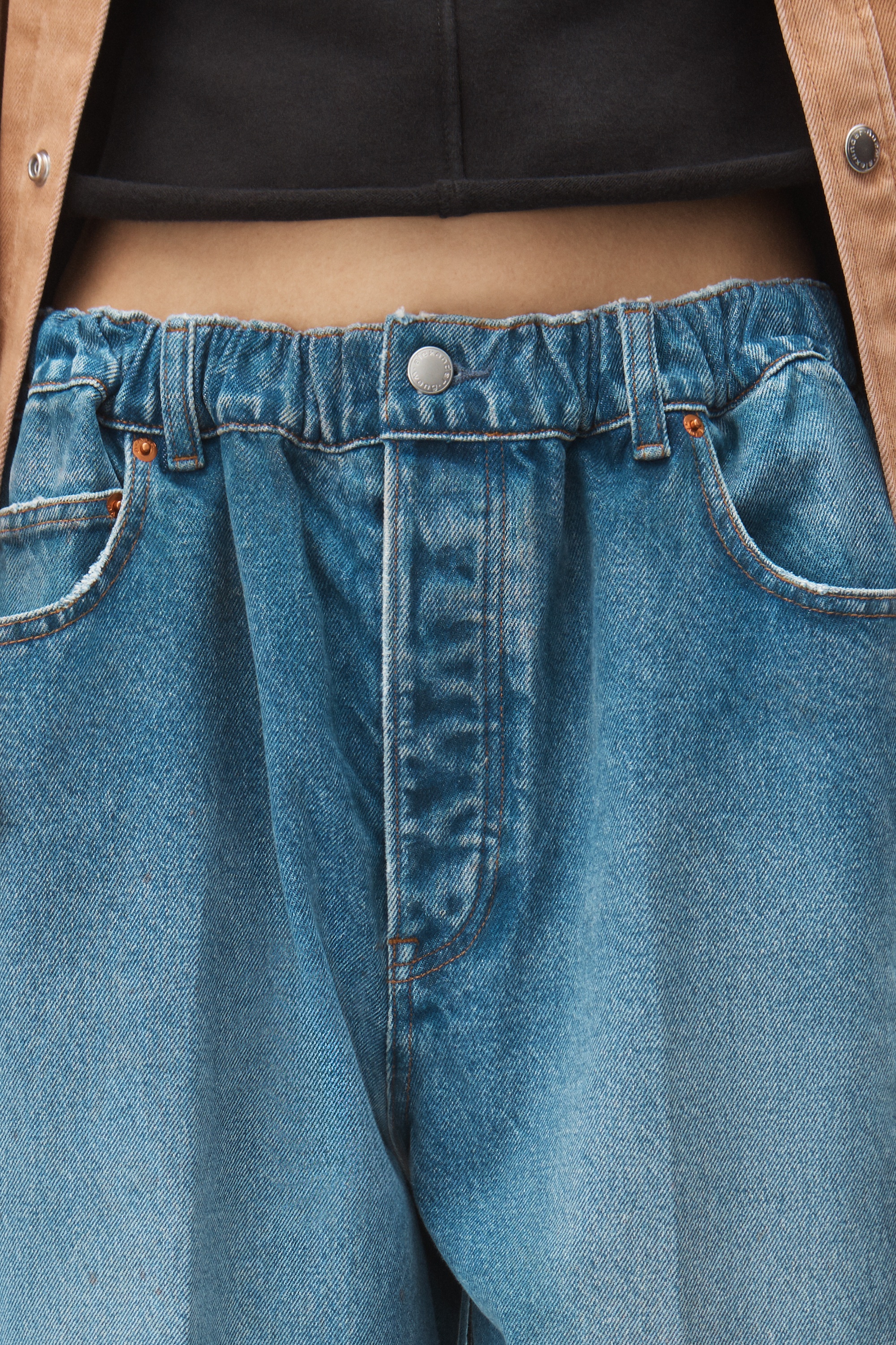 RUCHED WAIST CULOTTE IN DENIM - 4